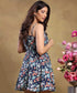 Strappy Printed Sweetheart Neck Skater Dress